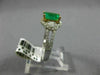 1.44CT DIAMOND & COLOMBIAN EMERALD 14KT 2 TONE GOLD 3 STONE HALO ENGAGEMENT RING