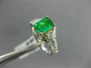 1.44CT DIAMOND & COLOMBIAN EMERALD 14KT 2 TONE GOLD 3 STONE HALO ENGAGEMENT RING