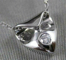 ANTIQUE ROUND DIAMOND SOLITARE ARROW 18KT WHITE GOLD HANGING PENDANT #11742