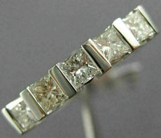ESTATE .61CT PRINCESS DIAMOND 14K WHITE GOLD 3D WEDDING ANNIVERSARY RING #14578