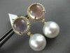 LARGE .52CT DIAMOND & AAA ROSE QUARTZ SOUTH SEA PEARL 18KT ROSE GOLD 3D EARRINGS