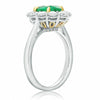2.85CT DIAMOND & AAA EMERALD 18KT WHITE & YELLOW GOLD 3D FLOWER ENGAGEMENT RING