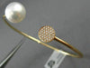 ESTATE .14CT DIAMOND & AAA SOUTH SEA PEARL 18KT ROSE GOLD CIRCLE BANGLE BRACELET