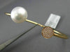 ESTATE .14CT DIAMOND & AAA SOUTH SEA PEARL 18KT ROSE GOLD CIRCLE BANGLE BRACELET