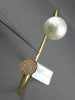ESTATE .14CT DIAMOND & AAA SOUTH SEA PEARL 18KT ROSE GOLD CIRCLE BANGLE BRACELET