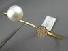 ESTATE .14CT DIAMOND & AAA SOUTH SEA PEARL 18KT ROSE GOLD CIRCLE BANGLE BRACELET
