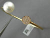 ESTATE .14CT DIAMOND & AAA SOUTH SEA PEARL 18KT ROSE GOLD CIRCLE BANGLE BRACELET