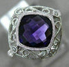 1.74CT DIAMOND & AAA AMETHYST 14KT WHITE GOLD 3D OPEN FILIGREE ETOILE FUN RING