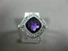 1.74CT DIAMOND & AAA AMETHYST 14KT WHITE GOLD 3D OPEN FILIGREE ETOILE FUN RING