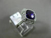 1.74CT DIAMOND & AAA AMETHYST 14KT WHITE GOLD 3D OPEN FILIGREE ETOILE FUN RING