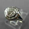 ANTIQUE WIDE .70CT DIAMOND & AAA SAPPHIRE 18KT WHITE GOLD ENGAGEMENT RING 26036