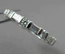 ANTIQUE 1.43CT BAGUETTE & ROUND DIAMOND 14KT WHITE GOLD ETERNITY RING 3mm #20970