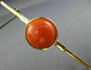 ANTIQUE LARGE AAA ROUND CORAL 14K YELLOW GOLD 3D CLASSIC SPACE PIN BROOCH #26075