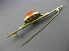 ANTIQUE LARGE AAA ROUND CORAL 14K YELLOW GOLD 3D CLASSIC SPACE PIN BROOCH #26075