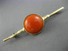 ANTIQUE LARGE AAA ROUND CORAL 14K YELLOW GOLD 3D CLASSIC SPACE PIN BROOCH #26075