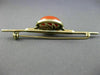 ANTIQUE LARGE AAA ROUND CORAL 14K YELLOW GOLD 3D CLASSIC SPACE PIN BROOCH #26075
