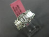 ESTATE .82CT DIAMOND 18K WHITE GOLD CLUSTER OVAL 3 STONE ETOILE ANNIVERSARY RING