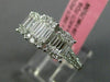 ESTATE .82CT DIAMOND 18K WHITE GOLD CLUSTER OVAL 3 STONE ETOILE ANNIVERSARY RING