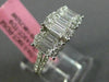 ESTATE .82CT DIAMOND 18K WHITE GOLD CLUSTER OVAL 3 STONE ETOILE ANNIVERSARY RING