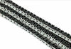 WIDE 9.13CT WHITE & BLACK DIAMOND 14KT WHITE GOLD MULTI ROW LOVE TENNIS BRACELET