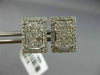 LARGE 1.01CT PRINCESS DIAMOND 18K WHITE GOLD RECTANGULAR INVISIBLE STUD EARRINGS