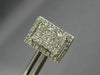 LARGE 1.01CT PRINCESS DIAMOND 18K WHITE GOLD RECTANGULAR INVISIBLE STUD EARRINGS
