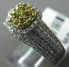 .80CT WHITE & FANCY YELLOW DIAMOND 14KT WHITE GOLD 3D SQUARE ENGAGEMENT RING SET