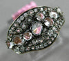 ESTATE .13CT DIAMOND & WHITE QUARTZ 14KT ROSE GOLD 3D CLUSTER WAVE FUN RING