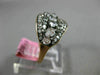ESTATE .13CT DIAMOND & WHITE QUARTZ 14KT ROSE GOLD 3D CLUSTER WAVE FUN RING