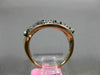 ESTATE .13CT DIAMOND & WHITE QUARTZ 14KT ROSE GOLD 3D CLUSTER WAVE FUN RING