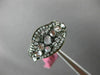 ESTATE .13CT DIAMOND & WHITE QUARTZ 14KT ROSE GOLD 3D CLUSTER WAVE FUN RING