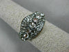 ESTATE .13CT DIAMOND & WHITE QUARTZ 14KT ROSE GOLD 3D CLUSTER WAVE FUN RING