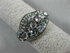 ESTATE .13CT DIAMOND & WHITE QUARTZ 14KT ROSE GOLD 3D CLUSTER WAVE FUN RING