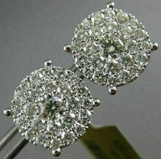 EXTRA LARGE 2.08CT DIAMOND 14KT WHITE GOLD 3D FILIGREE SCREW BACK STUD EARRINGS