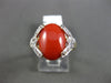 ESTATE .07CT DIAMOND & AAA CORAL 14KT YELLOW GOLD 3D FILIGREE MILGRAIN FUN RING