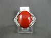 ESTATE .07CT DIAMOND & AAA CORAL 14KT YELLOW GOLD 3D FILIGREE MILGRAIN FUN RING