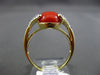 ESTATE .07CT DIAMOND & AAA CORAL 14KT YELLOW GOLD 3D FILIGREE MILGRAIN FUN RING