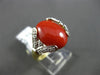 ESTATE .07CT DIAMOND & AAA CORAL 14KT YELLOW GOLD 3D FILIGREE MILGRAIN FUN RING