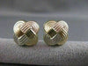 ESTATE 18KT TRI WHITE ROSE YELLOW GOLD OMEGA CLIP FILIGREE KNOT EARRINGS #21065