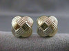 ESTATE 18KT TRI WHITE ROSE YELLOW GOLD OMEGA CLIP FILIGREE KNOT EARRINGS #21065