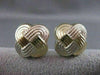 ESTATE 18KT TRI WHITE ROSE YELLOW GOLD OMEGA CLIP FILIGREE KNOT EARRINGS #21065