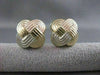 ESTATE 18KT TRI WHITE ROSE YELLOW GOLD OMEGA CLIP FILIGREE KNOT EARRINGS #21065