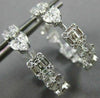 ESTATE WIDE 3.50CT DIAMOND 18K WHITE GOLD MULTI SHAPE SQUARE HEART HOOP EARRINGS