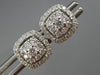 ESTATE .50CT DIAMOND 14KT WHITE GOLD 3D SQUARE DOUBLE HALO ROUND STUD EARRINGS