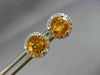 ESTATE 1.51CT DIAMOND & YELLOW SAPPHIRE 14KT WHITE GOLD ROUND HALO STUD EARRINGS