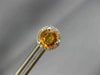 ESTATE 1.51CT DIAMOND & YELLOW SAPPHIRE 14KT WHITE GOLD ROUND HALO STUD EARRINGS
