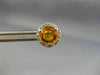 ESTATE 1.51CT DIAMOND & YELLOW SAPPHIRE 14KT WHITE GOLD ROUND HALO STUD EARRINGS