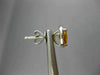 ESTATE 1.51CT DIAMOND & YELLOW SAPPHIRE 14KT WHITE GOLD ROUND HALO STUD EARRINGS