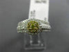 .77CT WHITE & FANCY YELLOW DIAMOND 14K WHITE GOLD 3D CLUSTER ENGAGEMENT RING SET