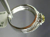 .77CT WHITE & FANCY YELLOW DIAMOND 14K WHITE GOLD 3D CLUSTER ENGAGEMENT RING SET